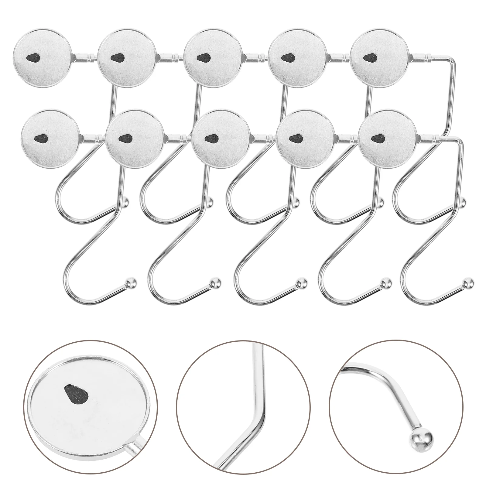 

10 Pcs Foldable Tote Anti-skid Hook Table Handbag Hanger Office Desk Frame Purse Student