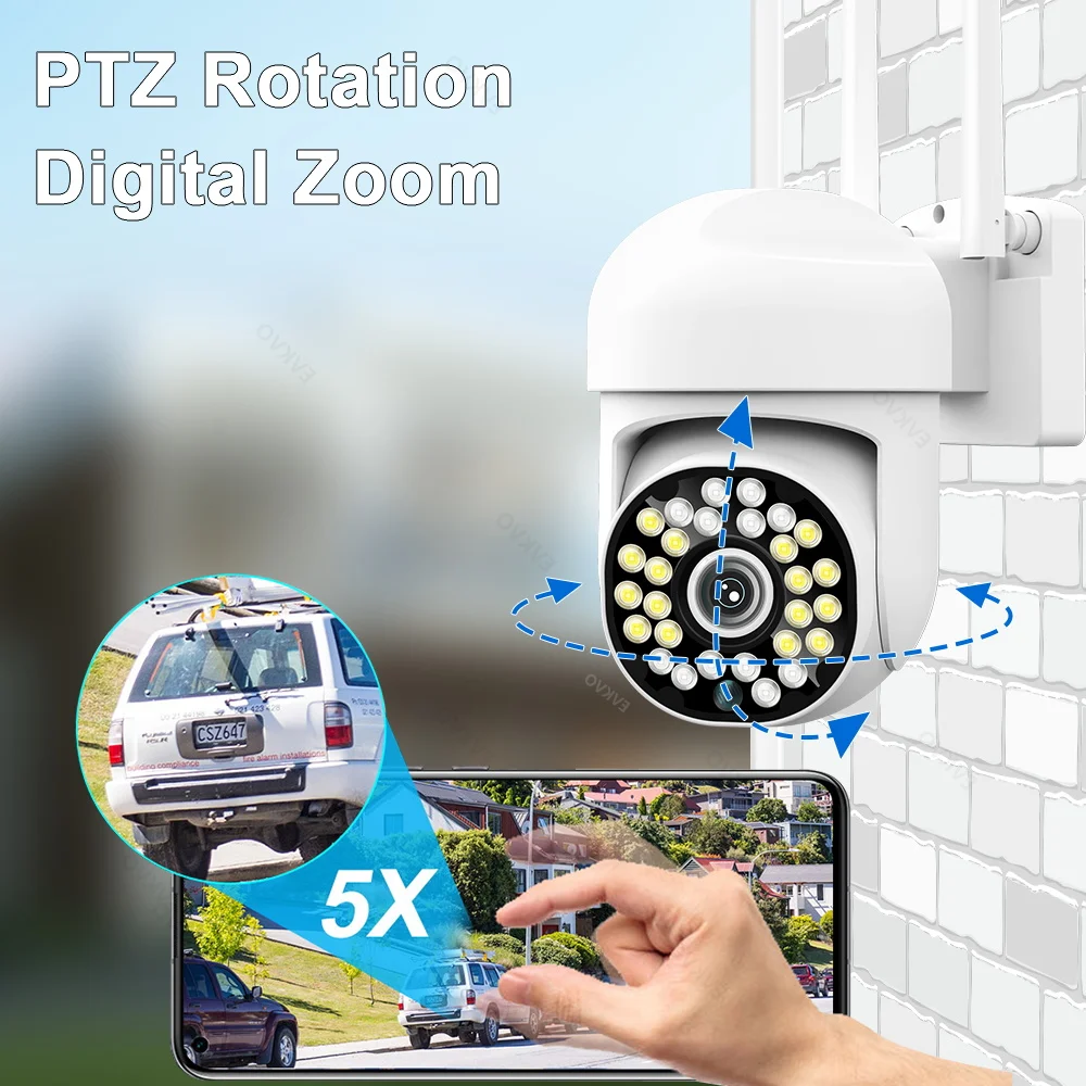 Yilot 5 Мп стандартная Wi-Fi PTZ IP-Камера цветная Беспроводная IP-камера ночного видения