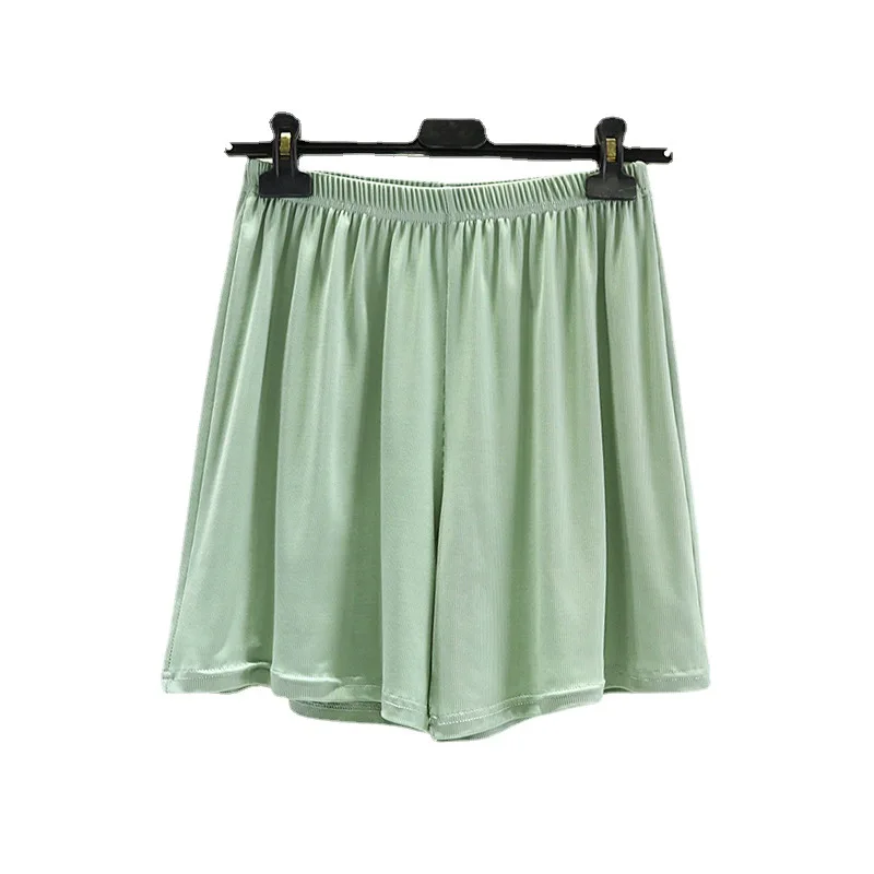 2023 Summer New Women's Shorts Ice Silk Viscous Fiber Shorts Women's Slim Sleeping Pants Thin Solid Color Large Loose Home Pants