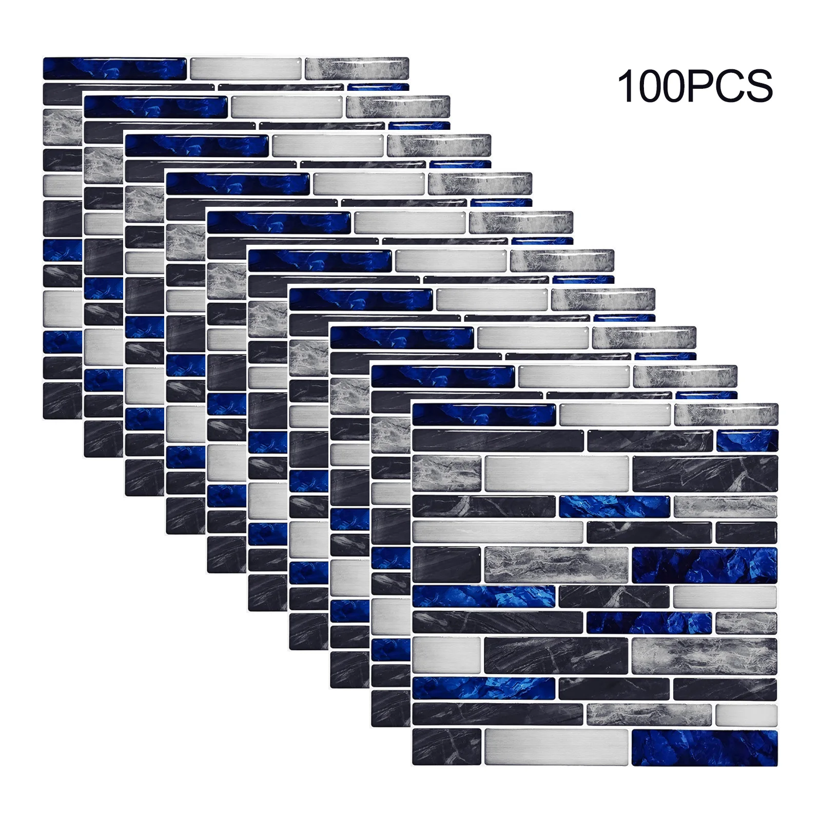 

Vinyl Art Wall Tiles Decoration Epoxy Flexible Kitchen Plastic Tile Sticker Wall Sticker 10*10cm 100pcs Bathroom