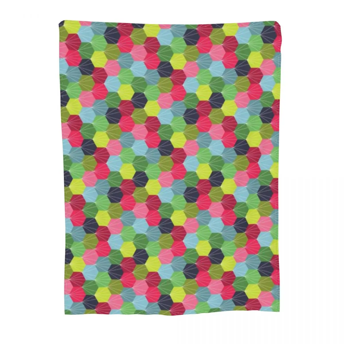 Красочное ультрамягкое одеяло из микрофлиса с геометрическим рисунком Hexie Honeycomb