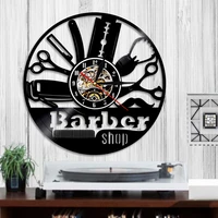 12inch retro vinyl record wall clock modern barber wall watch barber shop decorative wall clock for barber shop hair salon