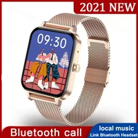 2021 smart watch women men full touch screen bluetooth call custom dial mp3 music player smartwatch link tws bluetooth headset