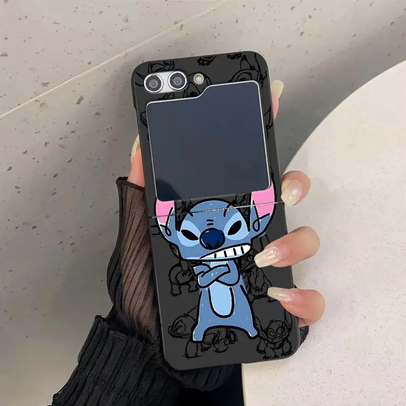 Disney Cartoons Blue Stitch phone case for Samsung Galaxy Z Flip 6 5 zflip4 zFlip zFlip3 zflip6 funda celulare protective cases