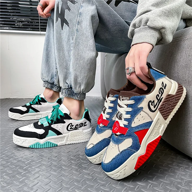 

Height Increasing Canvas Sneakers Men Thick Soles Skateboard Shoes Breathable Versatile Casual Shoes