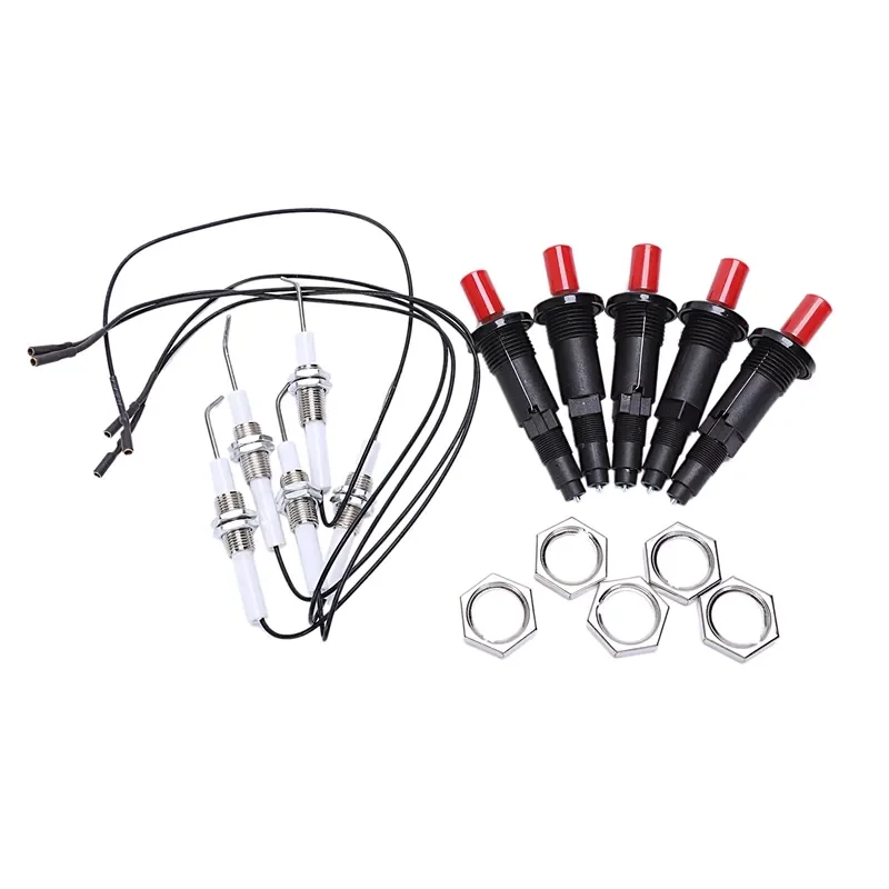 

Gas Grill Push Button Kitchen Lighter Piezo Ignition Kit Universal Threaded Plug 5Pcs