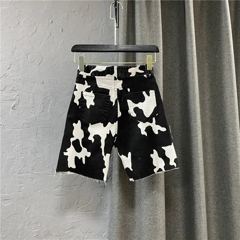 Shorts Women's 2023 summer new cow print high waist and hip lifting fitness yoga shorts hot pants  trousers  cargo pants