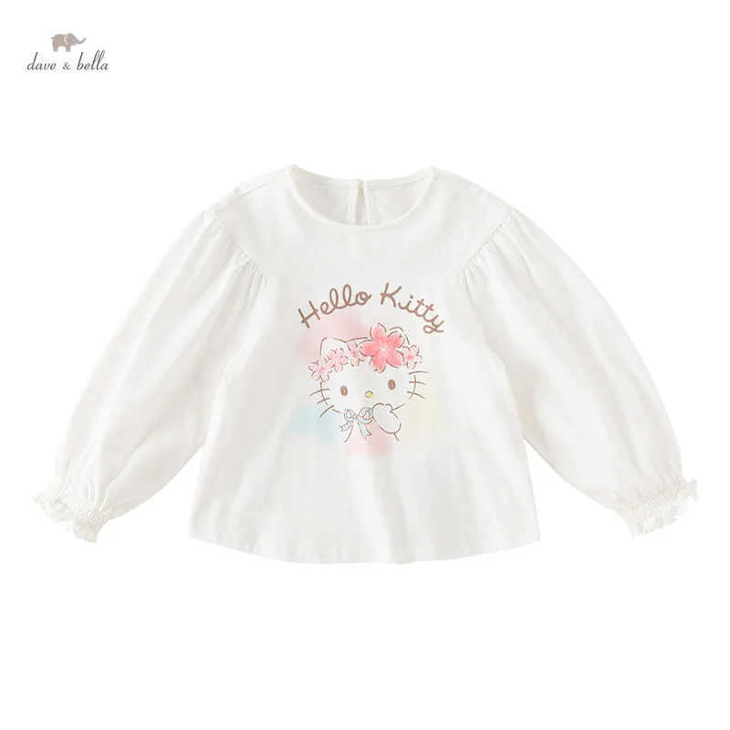 

Hello Kitty Co Branded Dave Bella 2023 New Autumn Girl's Baby T-Shirt Children Top Cotton Casual Cartoon Outdoor Sport DB3235776