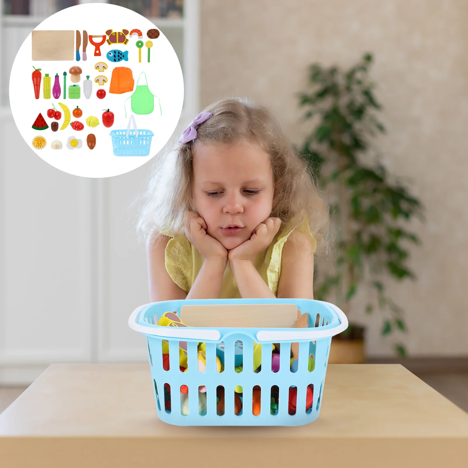 

1 Set of Kids Cutting Vegetables Educational Plaything Simulation Food
