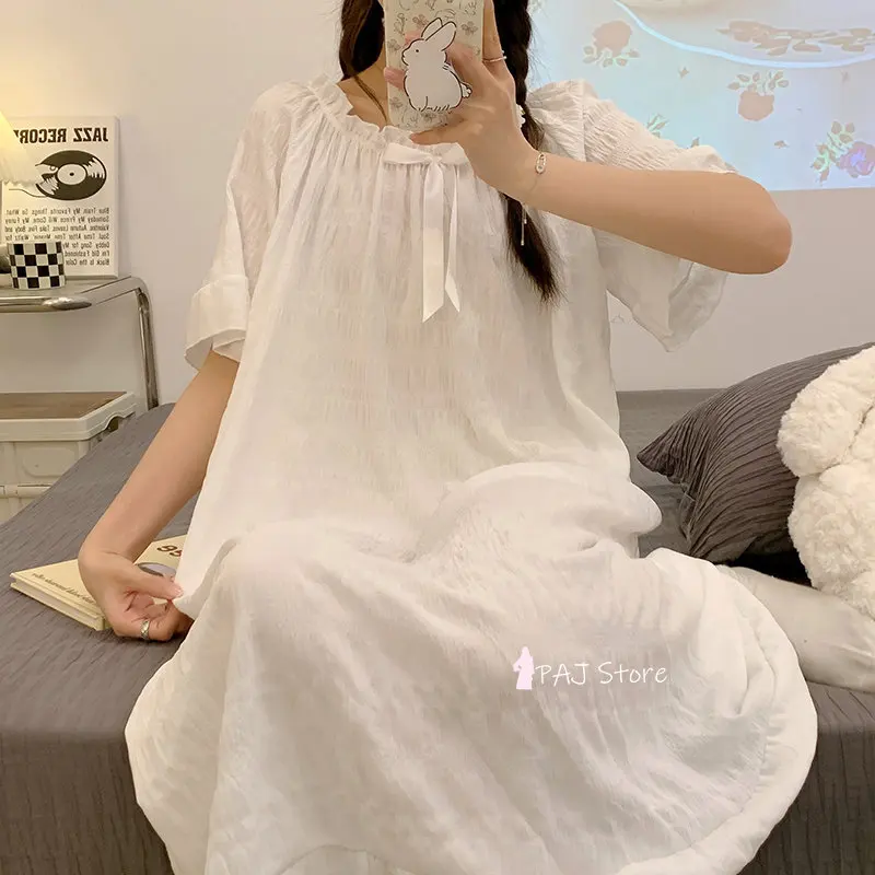 Women's Summer Nightgown Large Size Sleepwear Women Cotton Nightwear Nightgown Sexy Sleeveless Short Nightdress Dress M-6XL