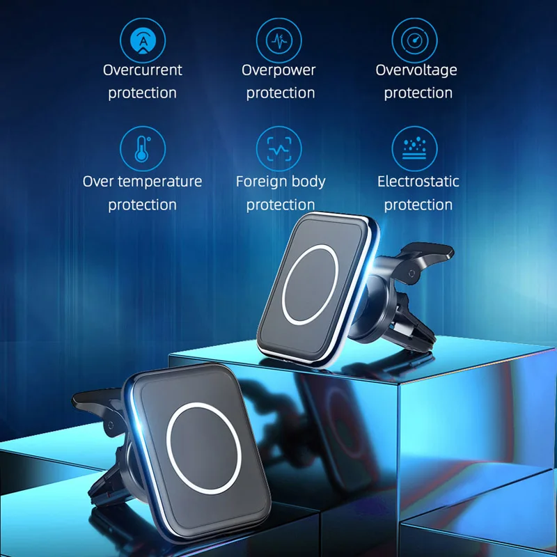 Magnetic Car Phone Holder Air Vent Magnet Mount GPS Smartphone Stand Support For iPhone 12 13 14 Pro Wireless Charging Bracket