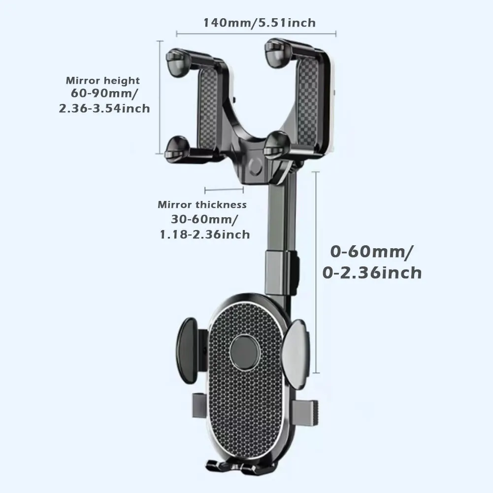 

Shockproof Universal Stretchable Stable Interior Accessory Car Phone Holder For Rearview Mirror 360 Degree Rotation Durable