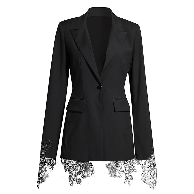 Blazer Women Button Full Sleeve Spring Autumn Work Wear Keep Slim Elegant Office Ladies Jacket Coat Outwear