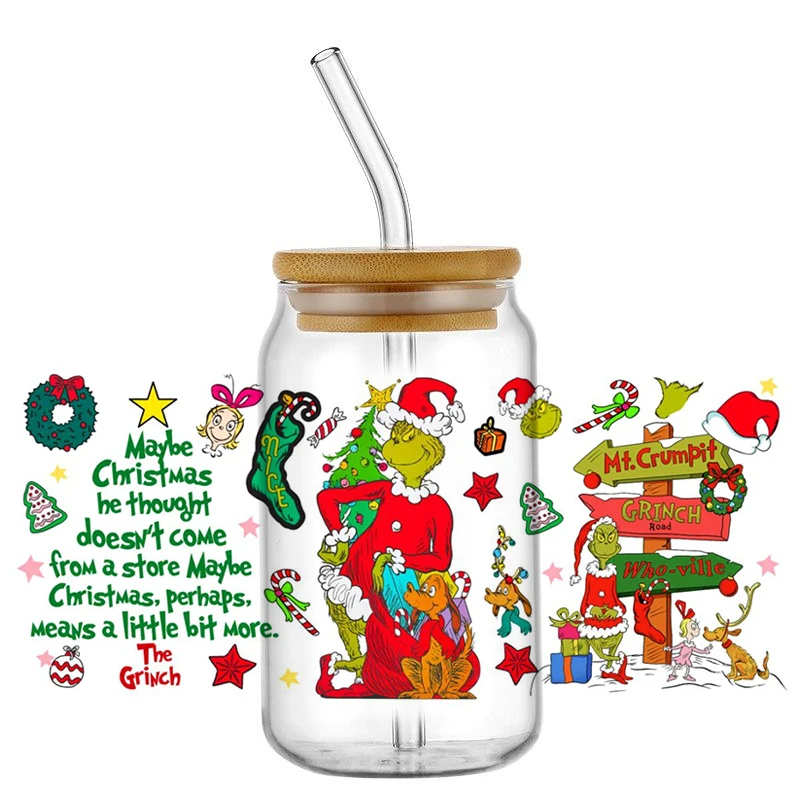 

Miniso Рождественские 3D-наклейки для стакана