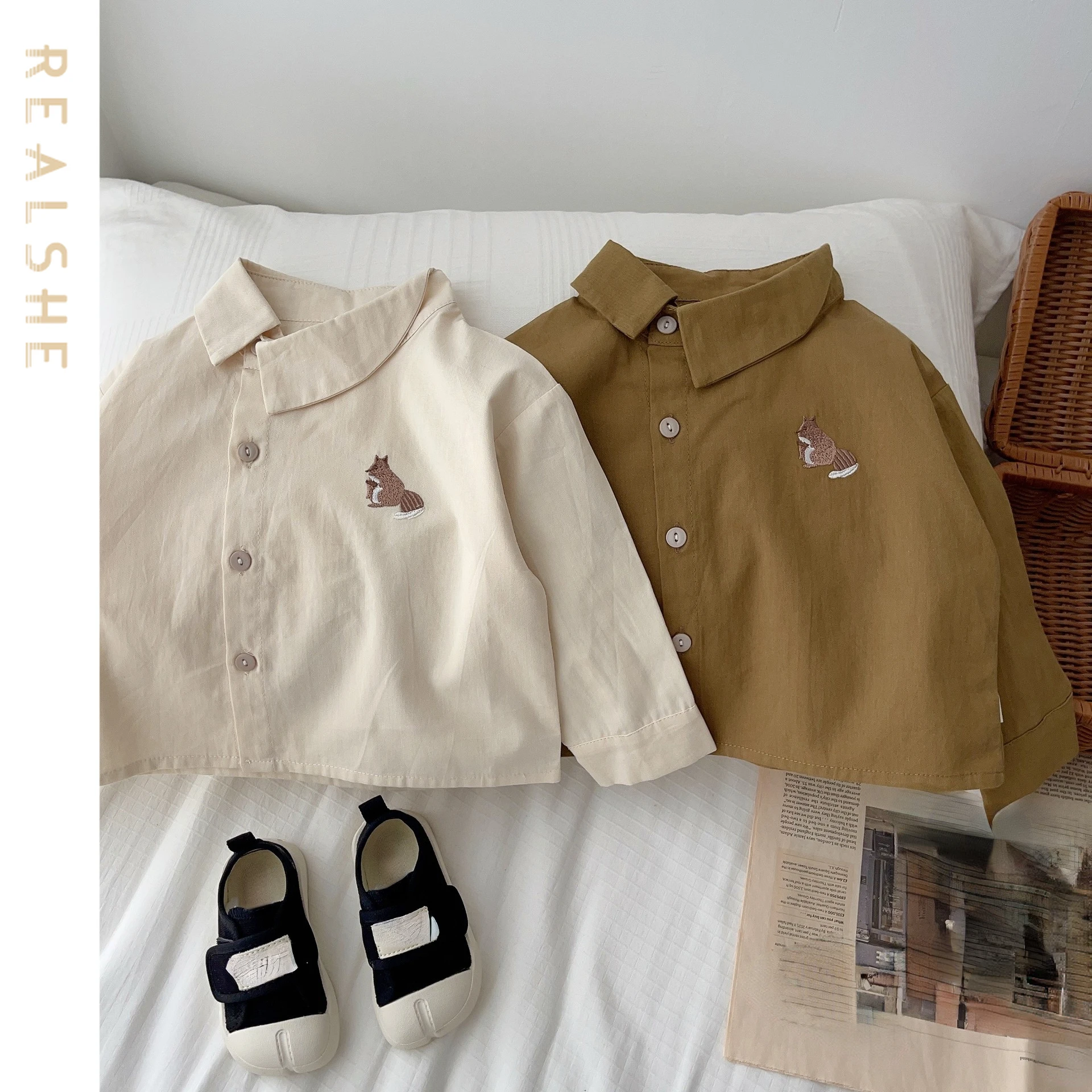 

Autumn Kids Baby Boys Girls Clothes Shirt 2023 New Embroidery Toddler Girls Tee Clothing Children Wears Infant Blouse