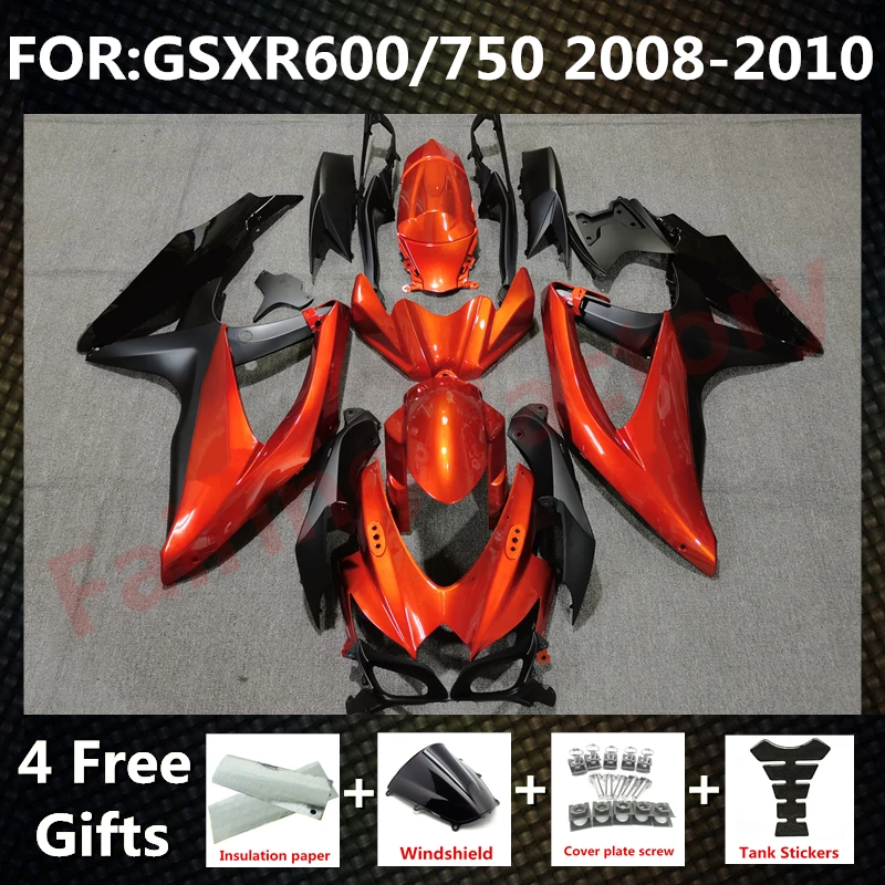 

Новый комплект обтекателей для мотоцикла ABS Подходит для GSXR600 750 08 09 10 GSXR 600 GSX-R750 K8 2008 2009 2010 комплект обтекателей оранжевый черный