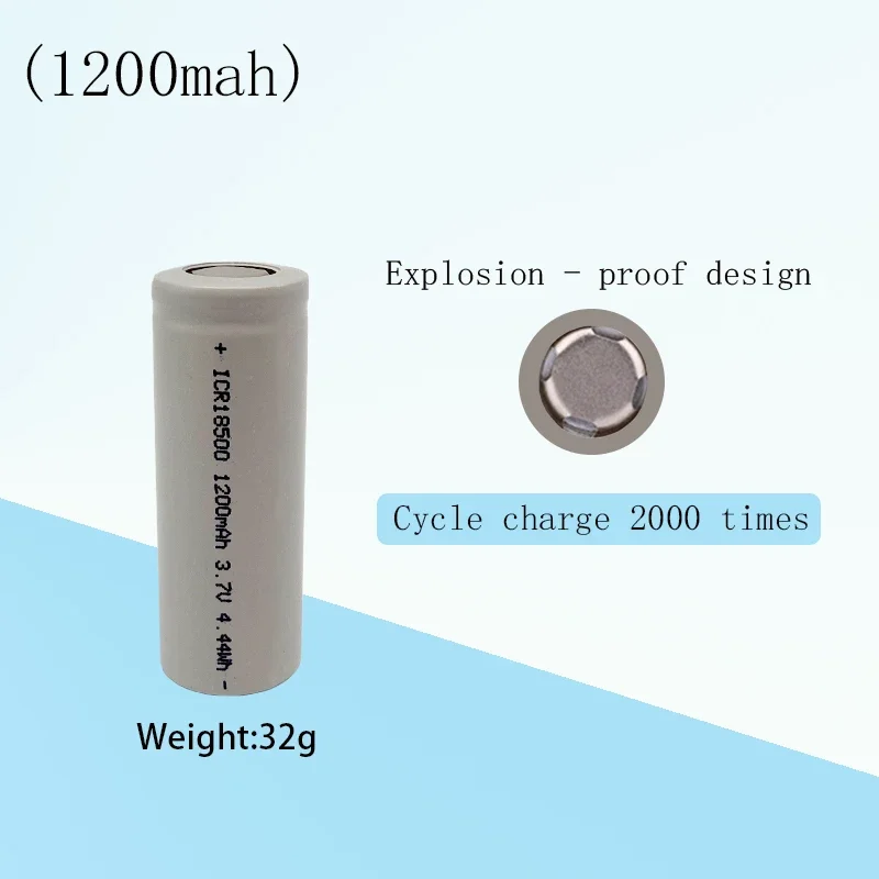 

Новая перезаряжаемая литий-ионная батарея 18500 3,7 в 1200 мАч для мощного фонарика, специальная литиевая батарея