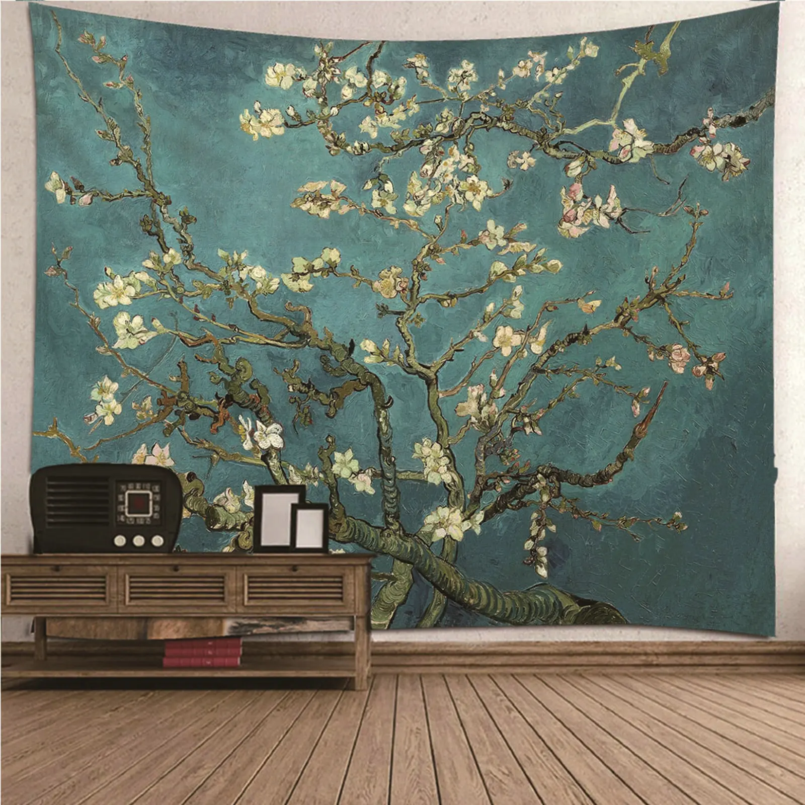

Гобелен, вертикальный цветной гобелен, натуральное растение, зеленый цветок сливы, Настенное подвесное одеяло, Художественное покрытие для...