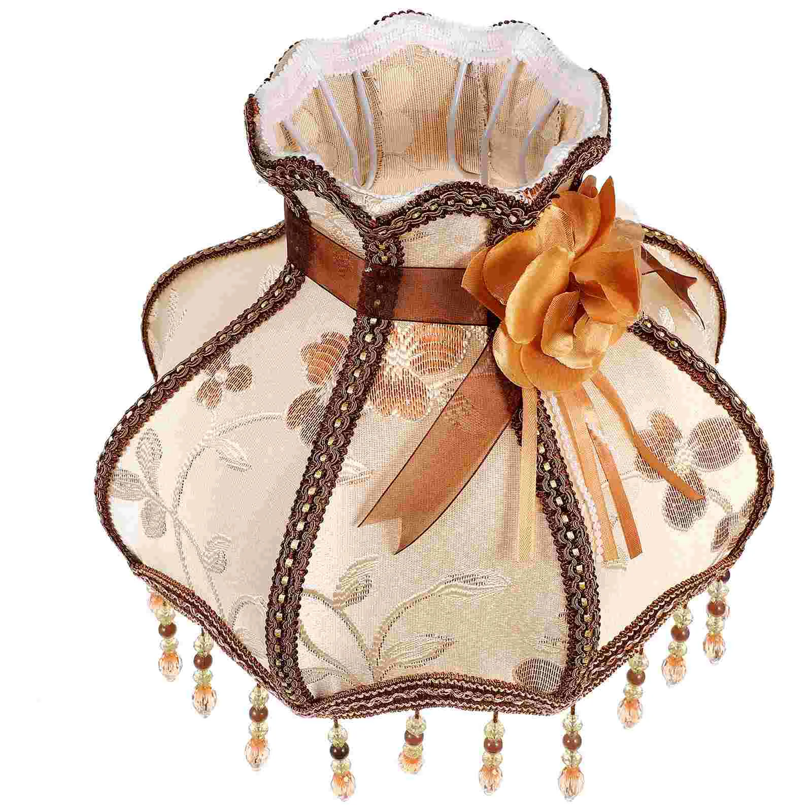 

1Pc European Style Cloth Craft Lampshade Indoor Use Lamp Cover Decor Accessory