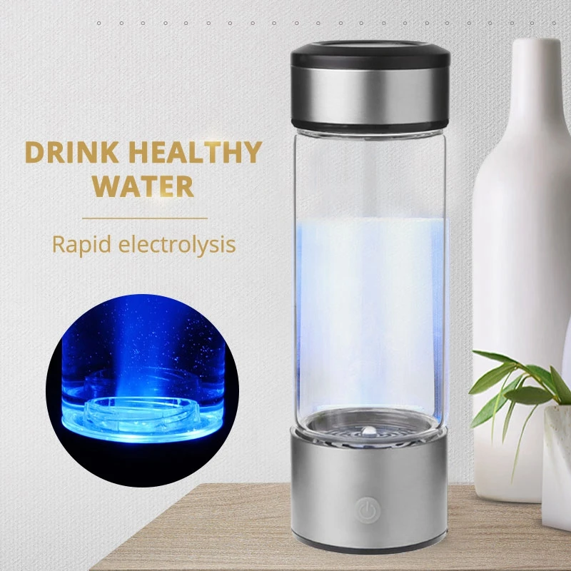 

400-500ML Portable Hydrogen Rich Water Maker Ionizer Generator Bottle Cup Xmas Gifts Straight