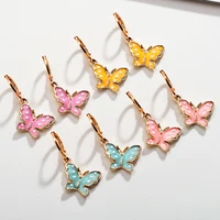2pairs colorful butterfly jewelry for women enamel alloy white dot butterfly girl party wedding earrings set pendant accessorie