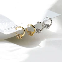 minar delicate 2 designs hollow round geometric hoop earring for women ladies full shiny rhinestone small circle earring jewelry