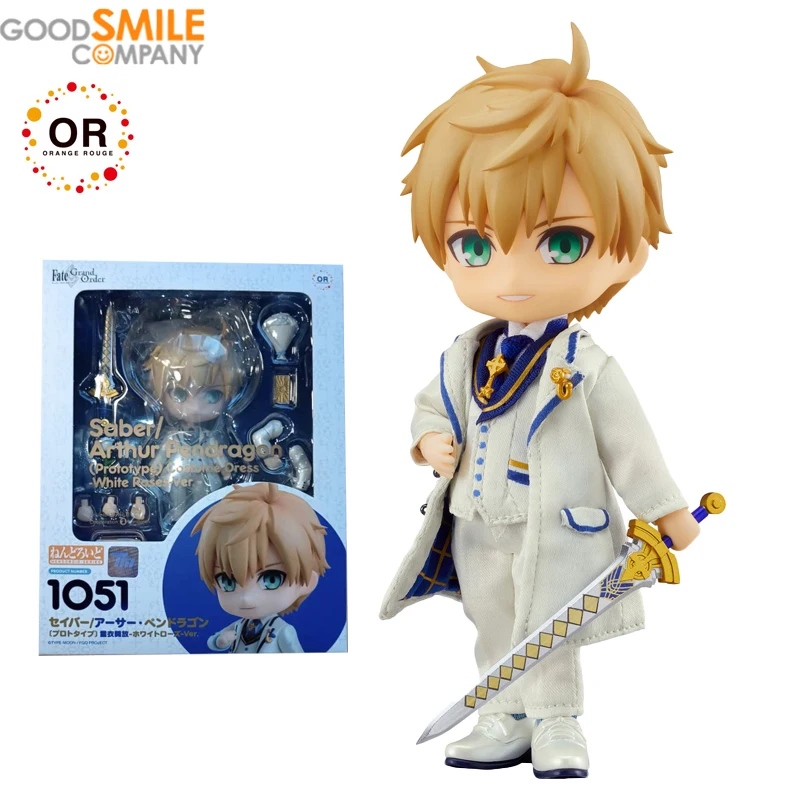 

In Stock Original GSC Orange Rouge Clay baby Fate Grand Order 1051 Arthur Pendragon Lingyi Open Pure white rose Action Toys