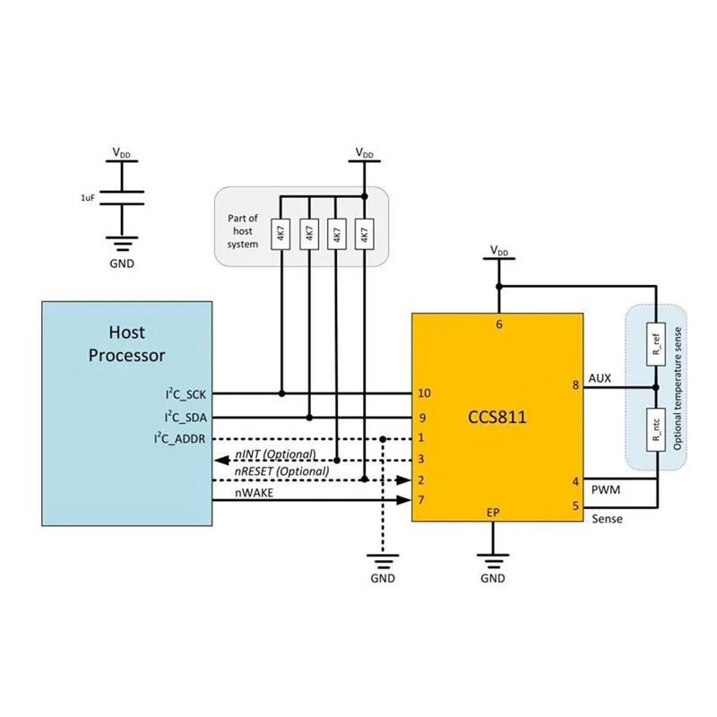 Датчик газа Модуль датчика обнаружения углекислого CCS811 CO2 ECO2 TVOC для определения