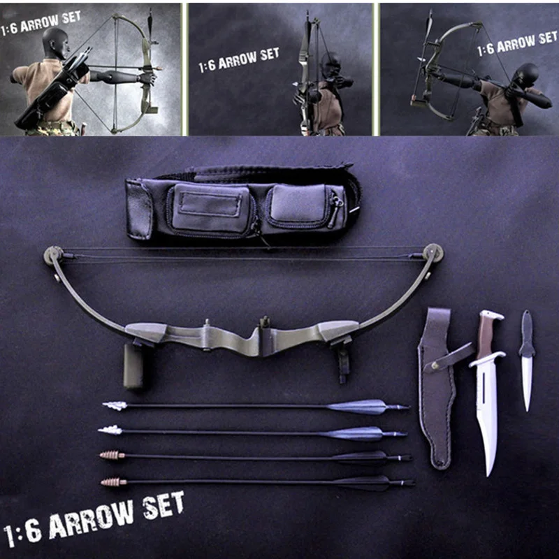 Doll Model Bow Arrow Set+knife Set Fit 12 Inch Soldier Action Figuer Body Toys Accessories Gifts For Fan