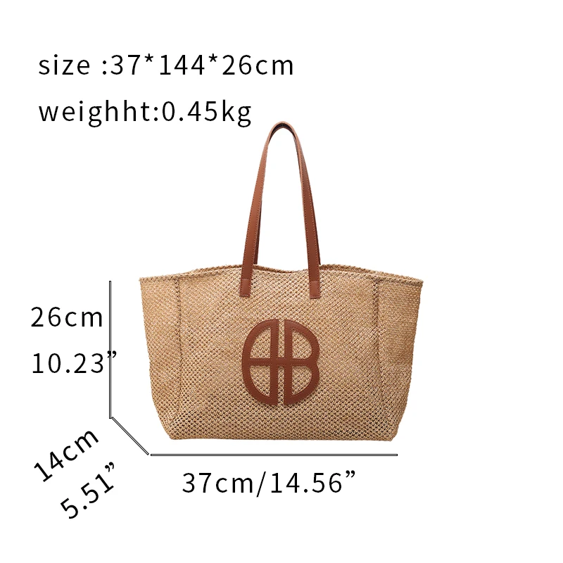 Straw Large-capacity Tote Handbag Brand Trendy Shoulder Handbag 2023 New Beach Lane Simia Designer Luxury Ethnic Style
