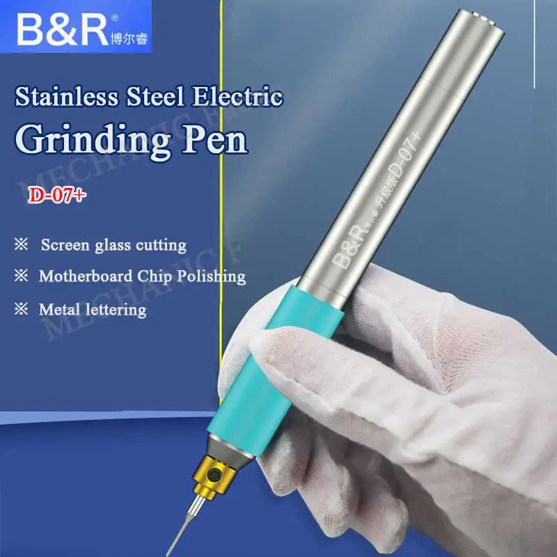 B&R D-07+ Electric Grinding Pen Mobile Phone Screen Chip Engraving Polishing Manicure Wood Carving Jade Handheld Grind Machine