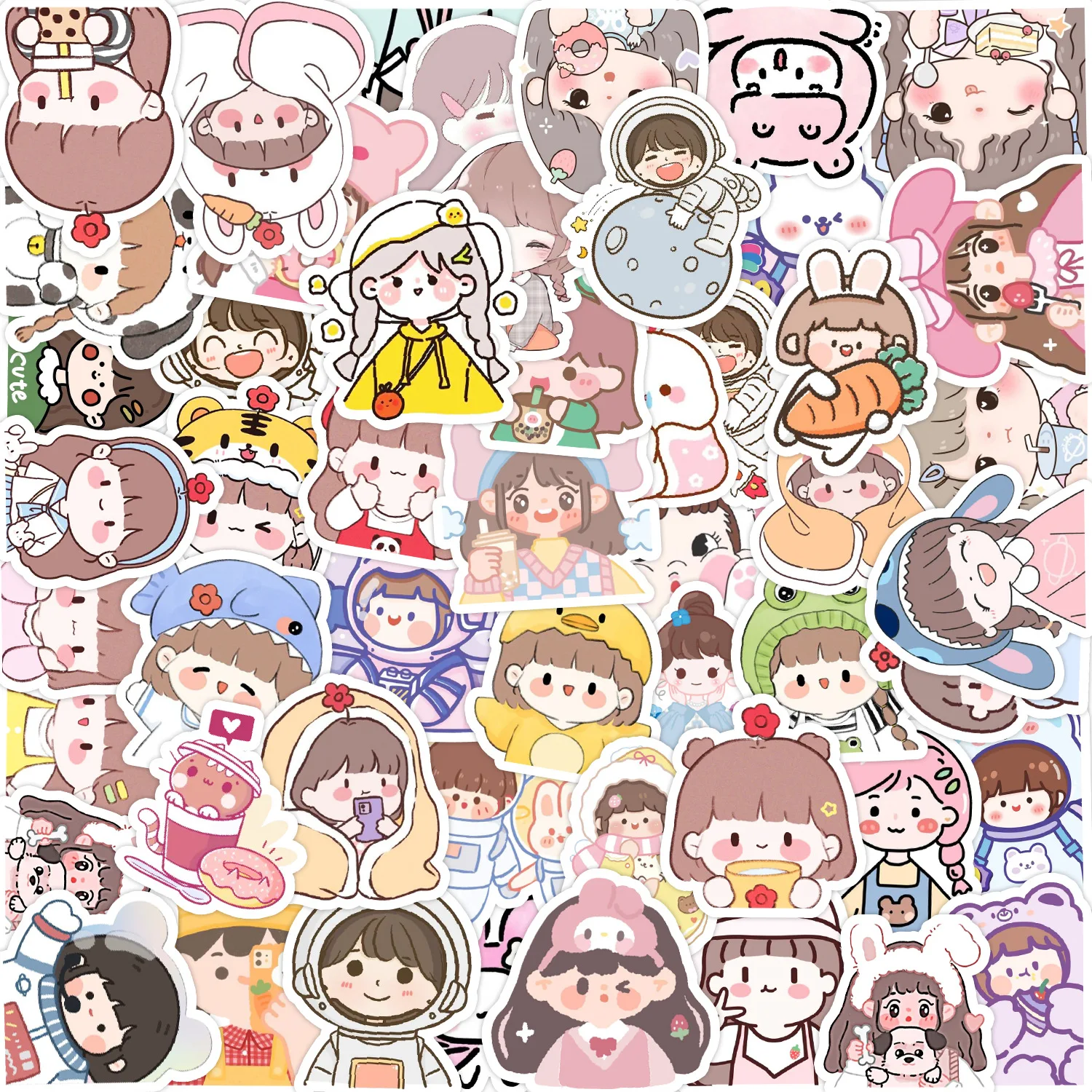 

10/50Pcs Cute Cartoon Girl Anime Mix Series Graffiti Sticker Table Wall Bedroom Home Decor Sticker