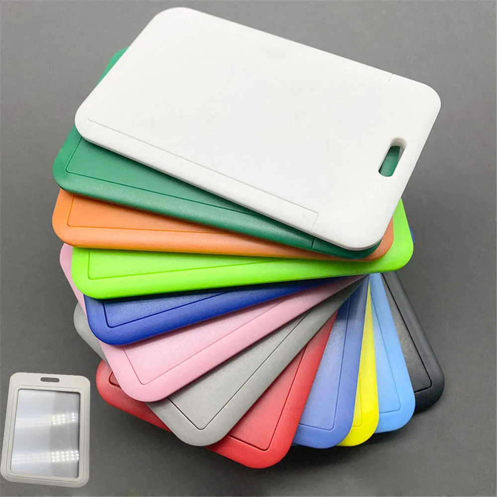 New Plastic Card Cover Sleeve Bag ID Badge Case Bank Credit Card Badge Holder Wallet Pouch School Student Office Supplies