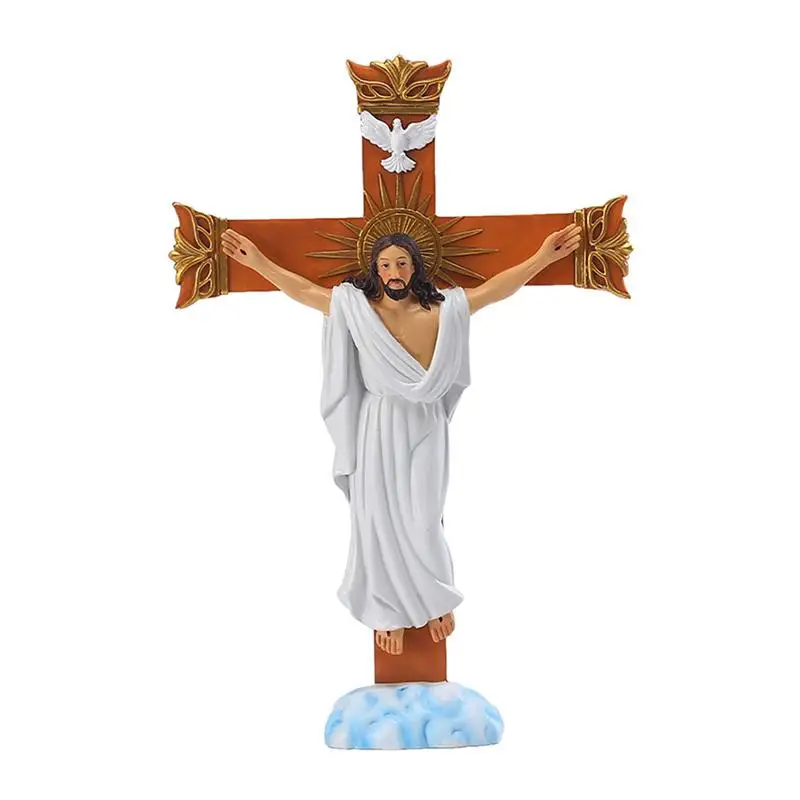 

Catholic Crucifix Cross Stand Resin Jesus Christ Statues And Figurines 7.87Inch Jesus Statue For Table Decoration Home Office