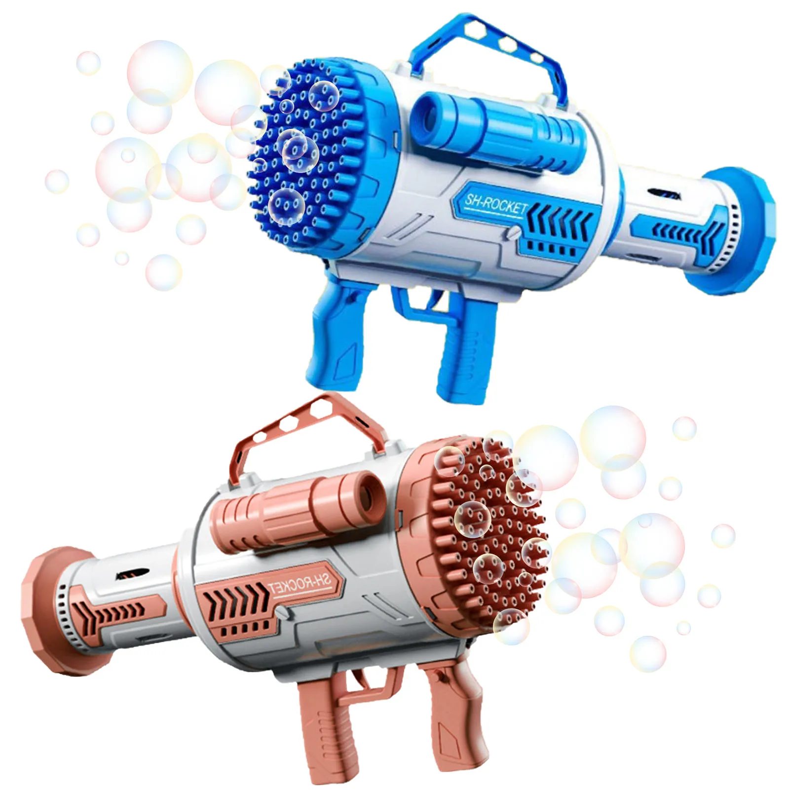 

100-Hole Rocket Launcher Bubble Machine 100-Hole Rocket Launcher Shape Bubble Blower Toys Rechargeable Rocket Boom Bubble Maker