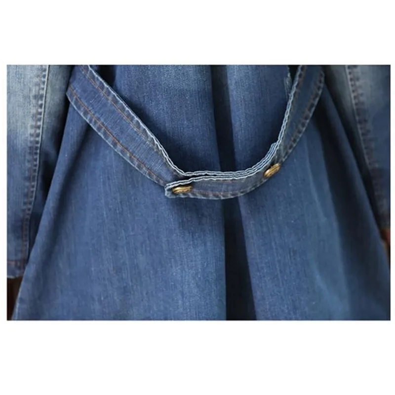 Куртка женская джинсовая средней длины модная повседневная двубортная ветровка