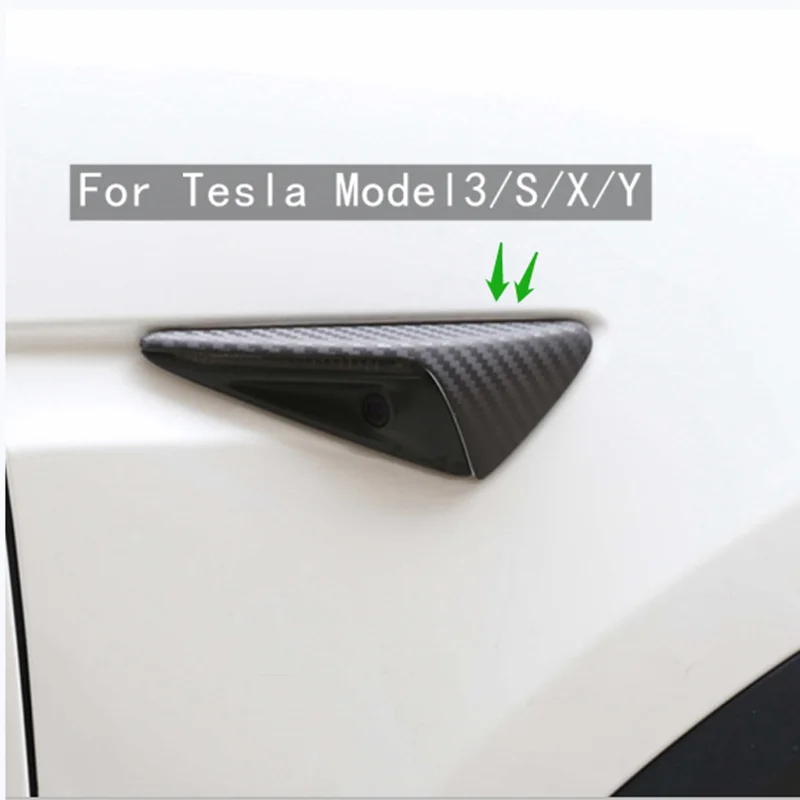 

For Tesla Model 3 Y X S 2022 Carbon Fiber ABS Car Side Camera Protection Cover Model Y 2023 Car Accessories Styling Decoration