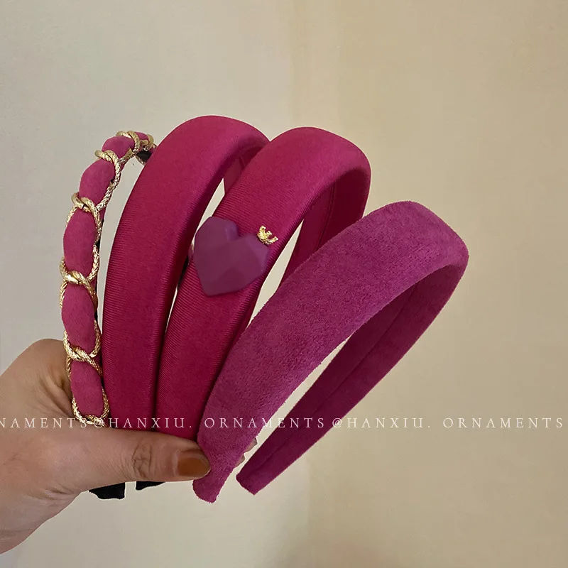 Женский обруч для волос розово-красный в Корейском стиле |