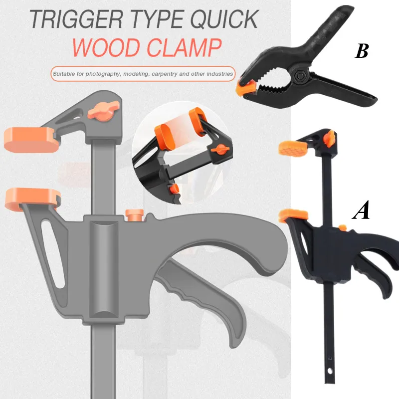 

2/4 Inch F/A Shape Woodworking Adjustable Homely Quick Clip Device Clamp Carpentry Gadget Tube Clips Spring ClampsFixing Clamp