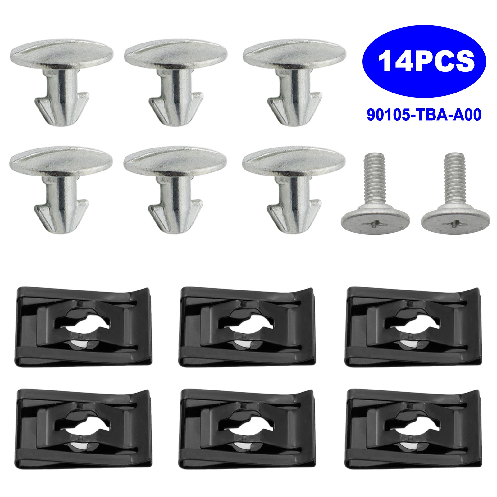 

14 шт., Нижняя крышка автомобильного двигателя, винтовой винт, штифт доступа для Honda Accord 90674-TY2-A01 90105-TBA-A00, автомобильные аксессуары