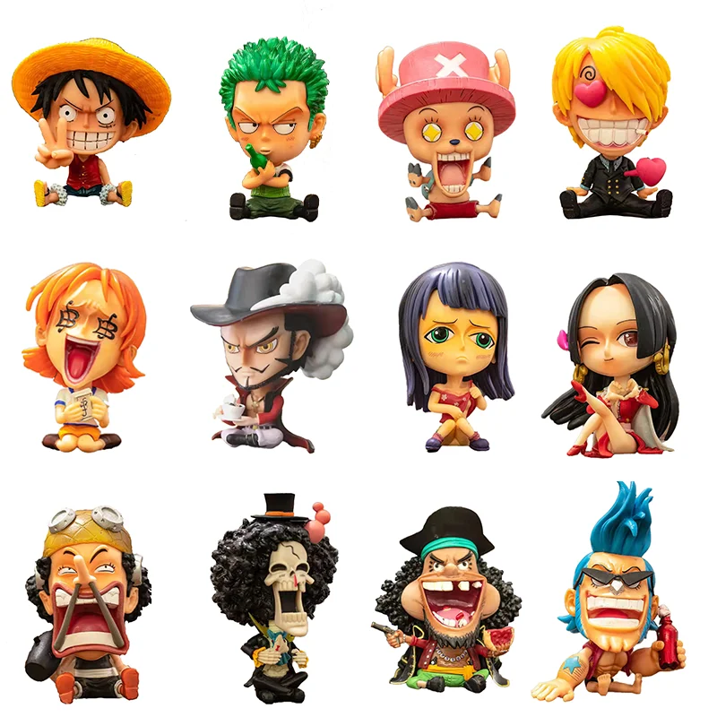 

15 Styles One Piece Zoro Luffy Sanji Anime Figure Ver. Robin Nami Brook Chopper PVC Car Decoration Figures Ace RANKY Usopp Model