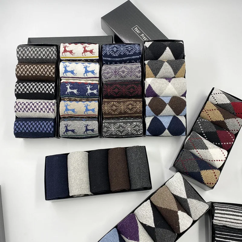 Gift Fashion High Quality 5 Pairs/lot Casual Cotton Male Boy Socks Business Keep Warm Men's Socks