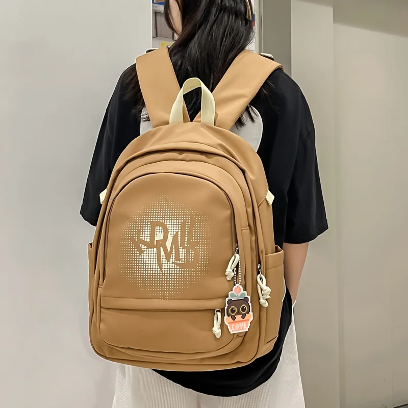 

Водонепроницаемый нейлоновый женский рюкзак DIFA с несколькими карманами, Вместительная дорожная сумка с градиентными буквами, крутая школь...