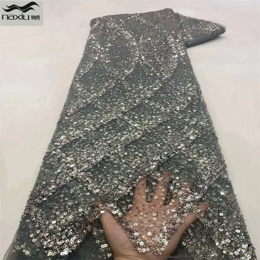 

Madison African Sequins Laces Fabrics Embroidered French Groom Lace Fabric 2022 High Quality Nigerian Tulle Lace For Party