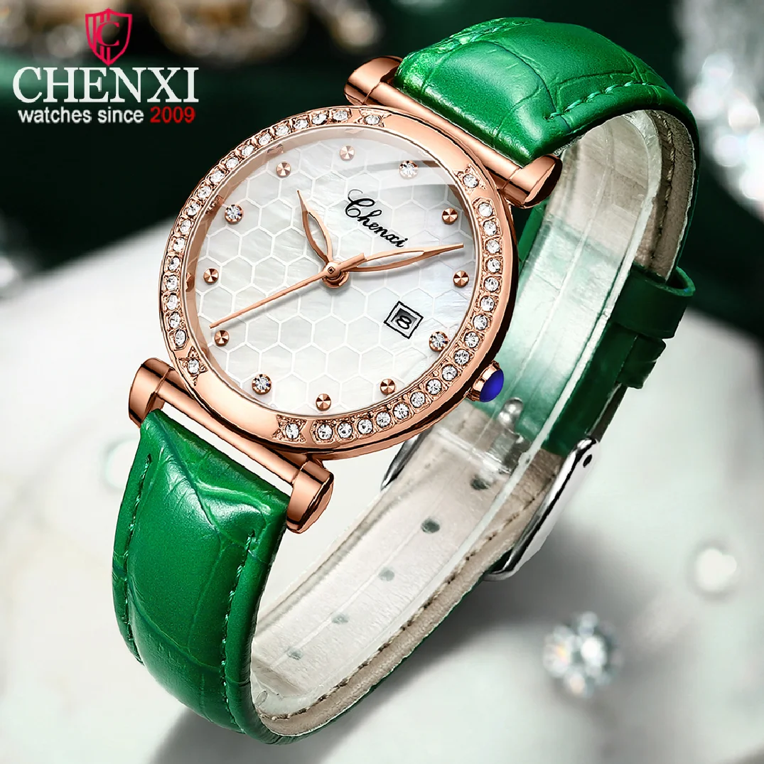 CHENXI New Women Watches Fashion Rose Gold Waterproof Top Brand Luxury Quartz Watch Gift Ladies Calendar Leather Wrist Watches