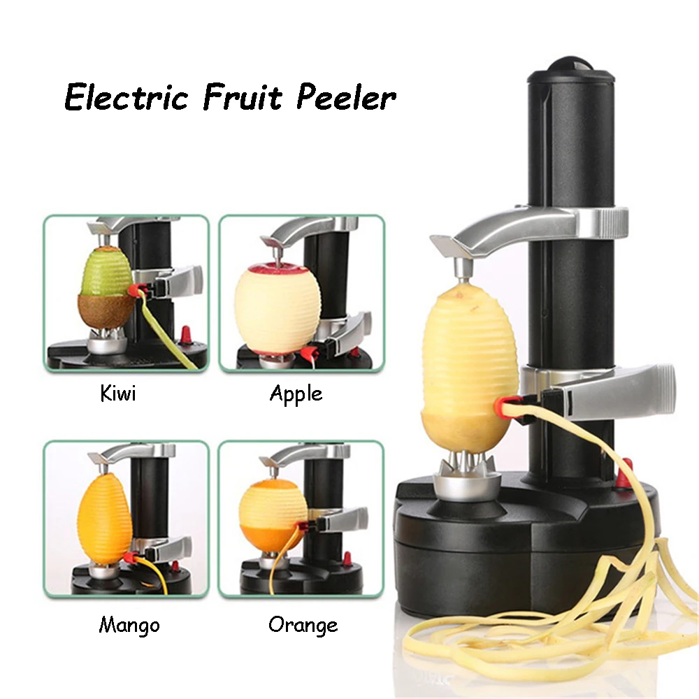 

New Electric Spiral Fruit Vegetable Potato Apple Peeler Cutter Slicer Battery Operated with Charger Eu Plug Kitchen Tool Gadget
