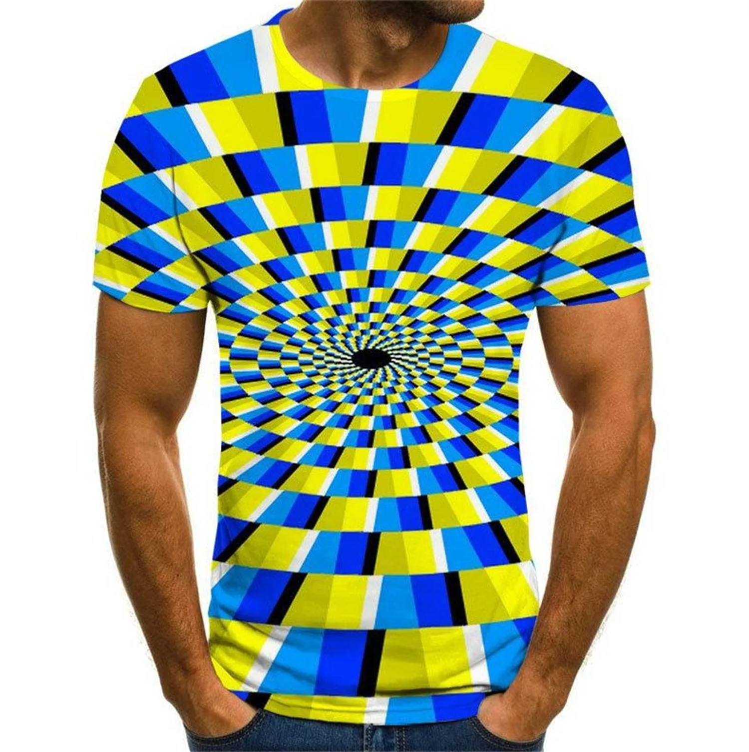 

Men Fashion and Fashionable Special Effects Geometric Short Sleeve T-shirt