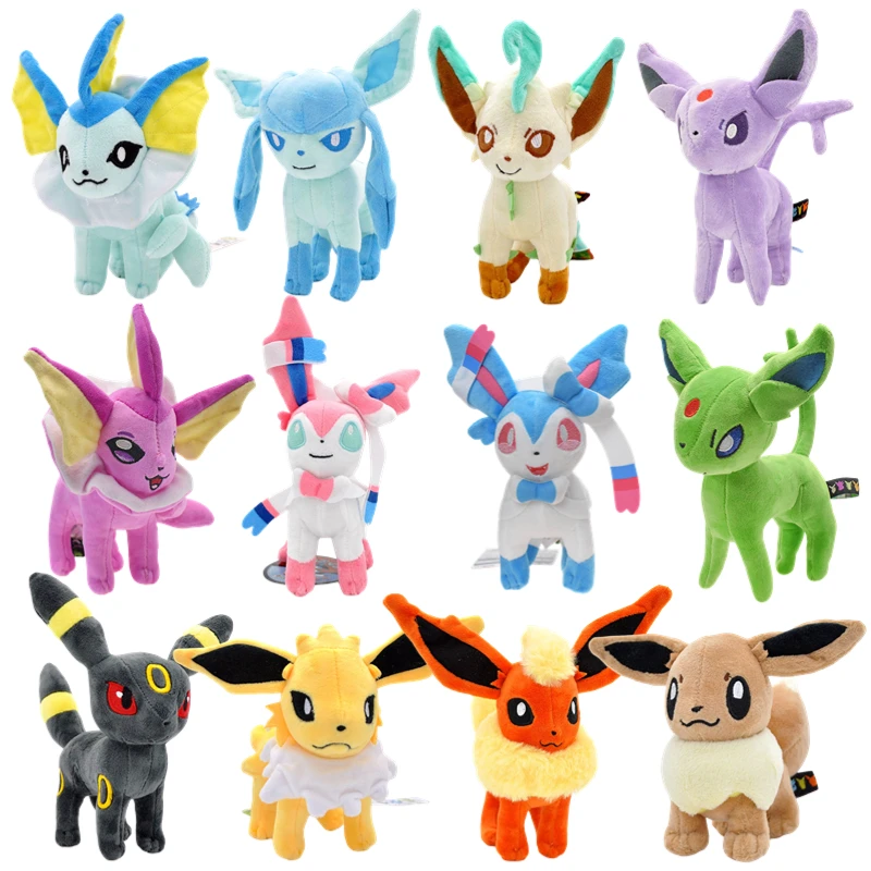 New Pokemon Plush Toys Eevee Umbreon Espeon Jolteon Flareon Vaporeon Glaceon Kawaii Cartoon Anime Figure Dolls Pendant Kids Gift
