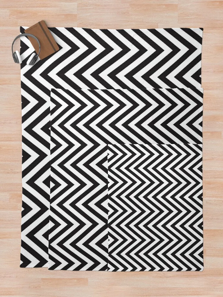 Современное толстое черно-белое одеяло с рисунком шеврона идея для подарка на