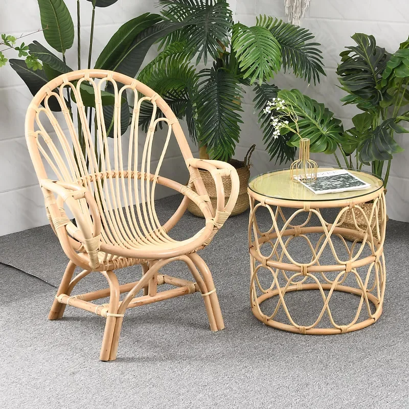 Стул обеденный в скандинавском стиле дизайнерский офисный стул из ротанга для